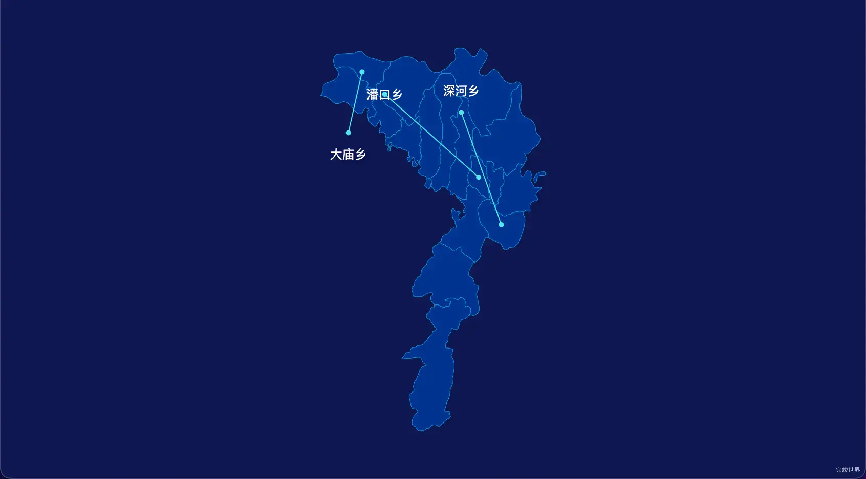 7 echarts 十堰市竹山县geoJson地图自定义引导线